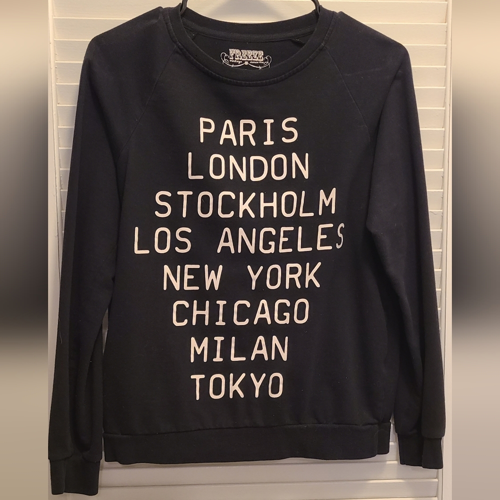 Freeze Black City Print Crewneck Sweater
